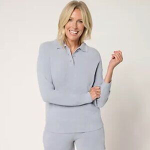 BAREFOOT DREAMS Women's NWT CozyChic Ultra Lite Collared Rib Pullover | Size L